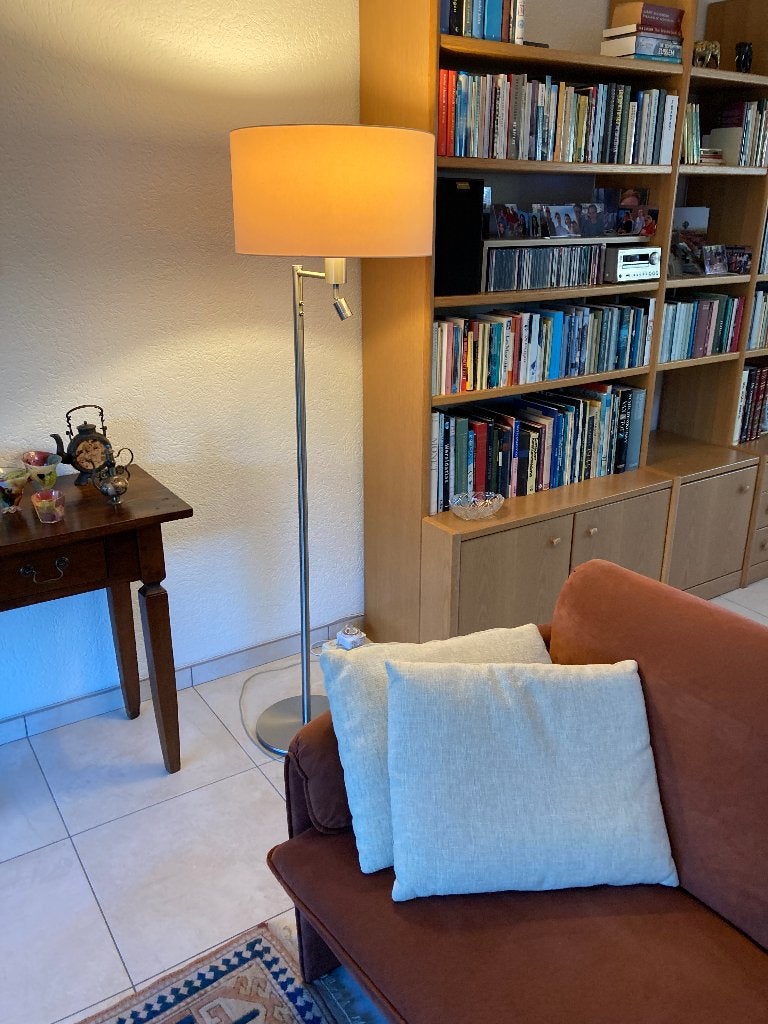 Moderne staande lamp met kap en led leeslamp (1 of 2 stuks), Huis en Inrichting, Ophalen, Zo goed als nieuw, E27 (groot), 150 tot 200 cm