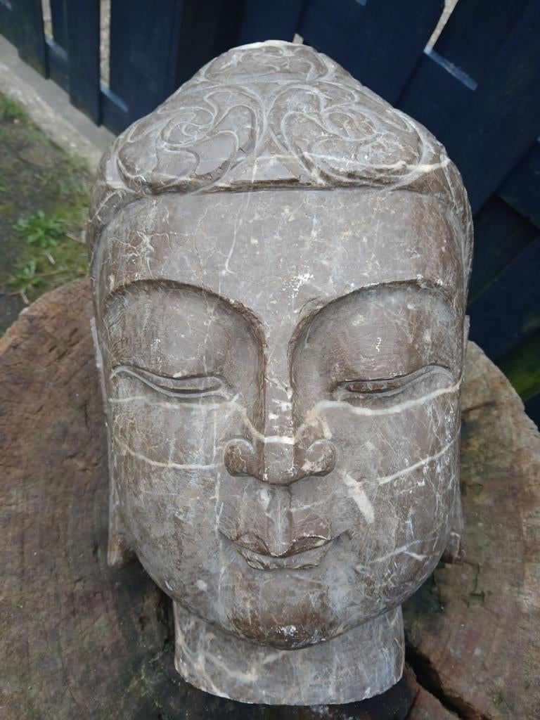 Boedha hoofd marmer, Tuin en Terras, Waterpartijen en Fonteinen, Ophalen of Verzenden, Waterornament