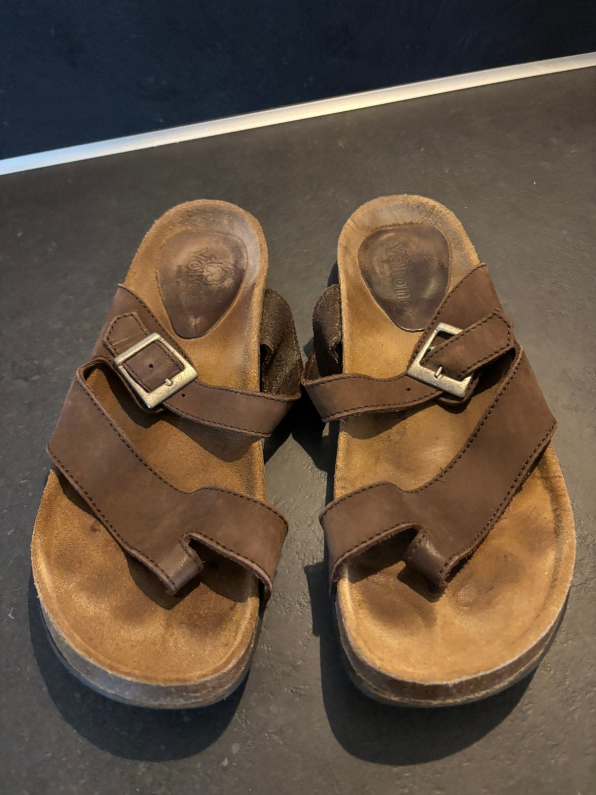 Spaanse leren Yokono sandalen maat 38, Bruin, Gedragen, Sandalen of Muiltjes, Ophalen of Verzenden