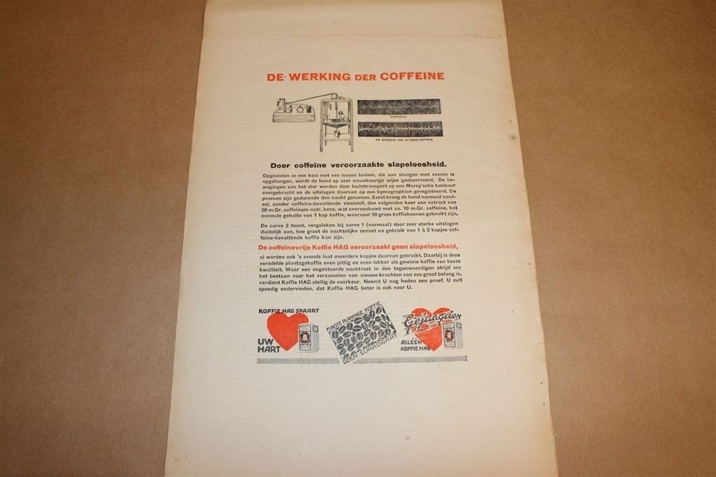 Originele advertenti/affiche - Koffie Hag - 1928 !!, Verzamelen, Ophalen of Verzenden, Gebruikt, Reclamebord