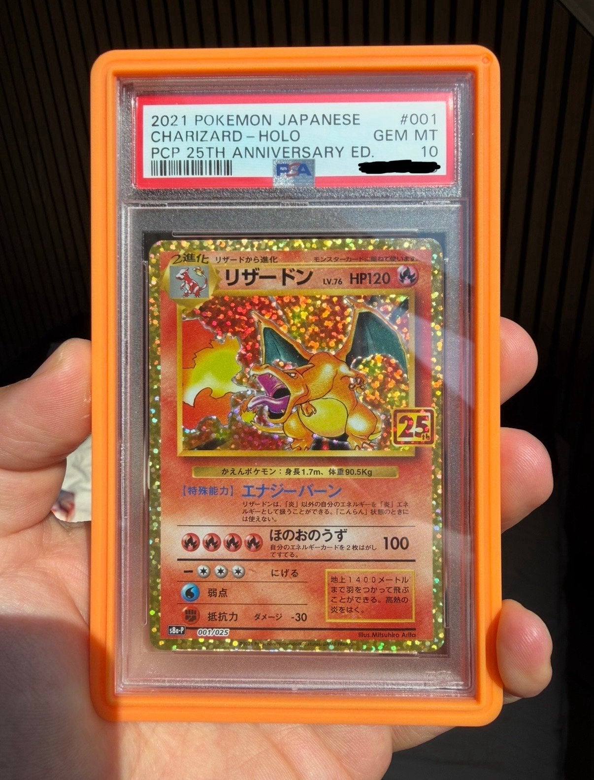 PSA 10 Charizard Holo – Pokémon 25th Anniversary (Japans), Ophalen of Verzenden, Nieuw, Losse kaart, Foil
