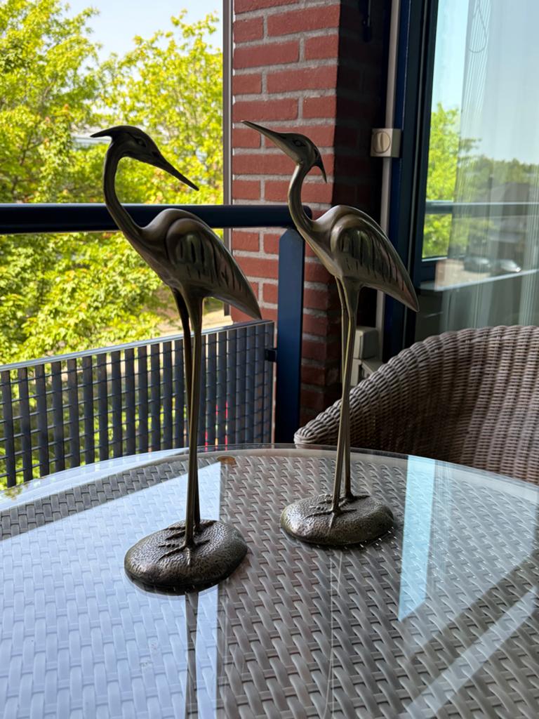 Set van 2 bronzen reigerbeelden - Elegant en decoratief, Ophalen