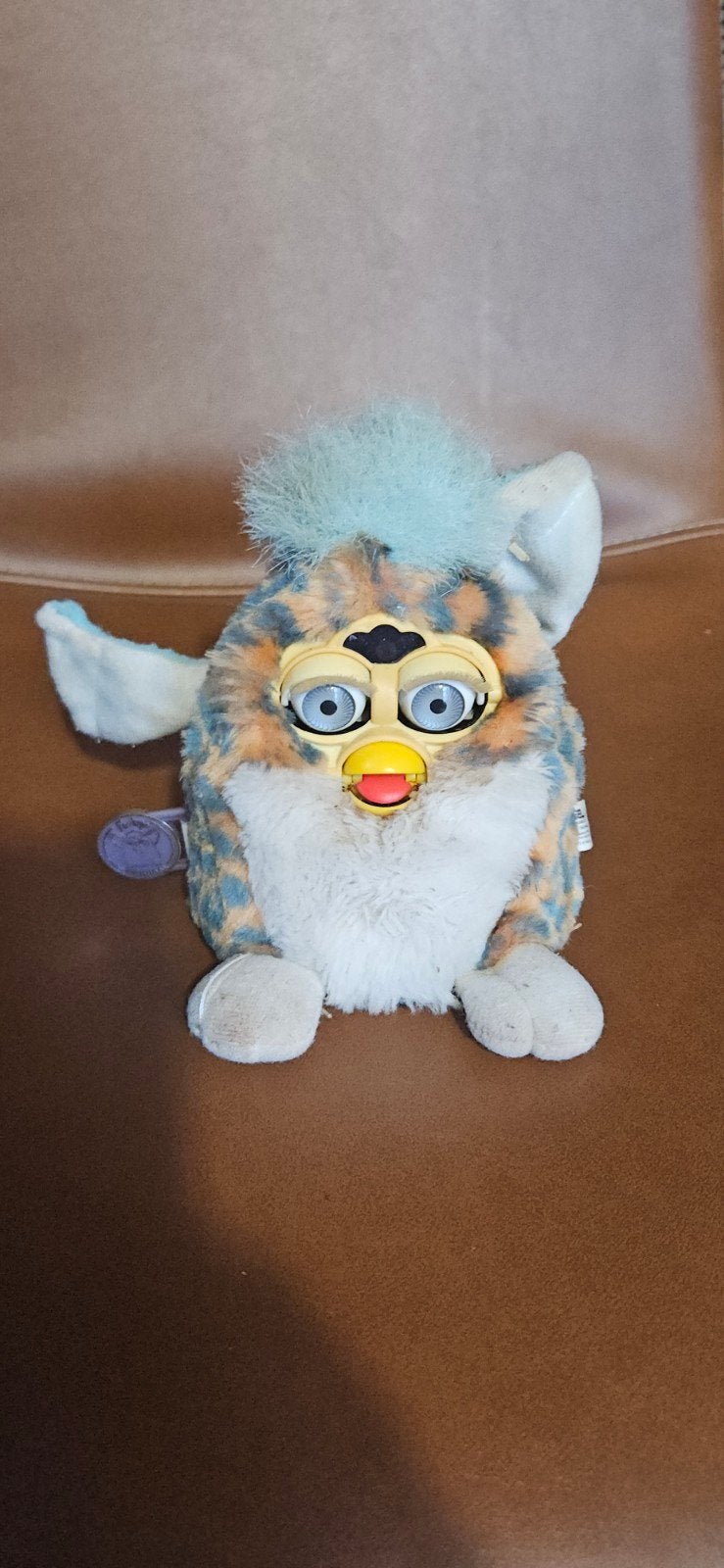 Vintage Furby Original Tijgerprint Blauw/Oranje, Ophalen, Gebruikt, Jongen of Meisje