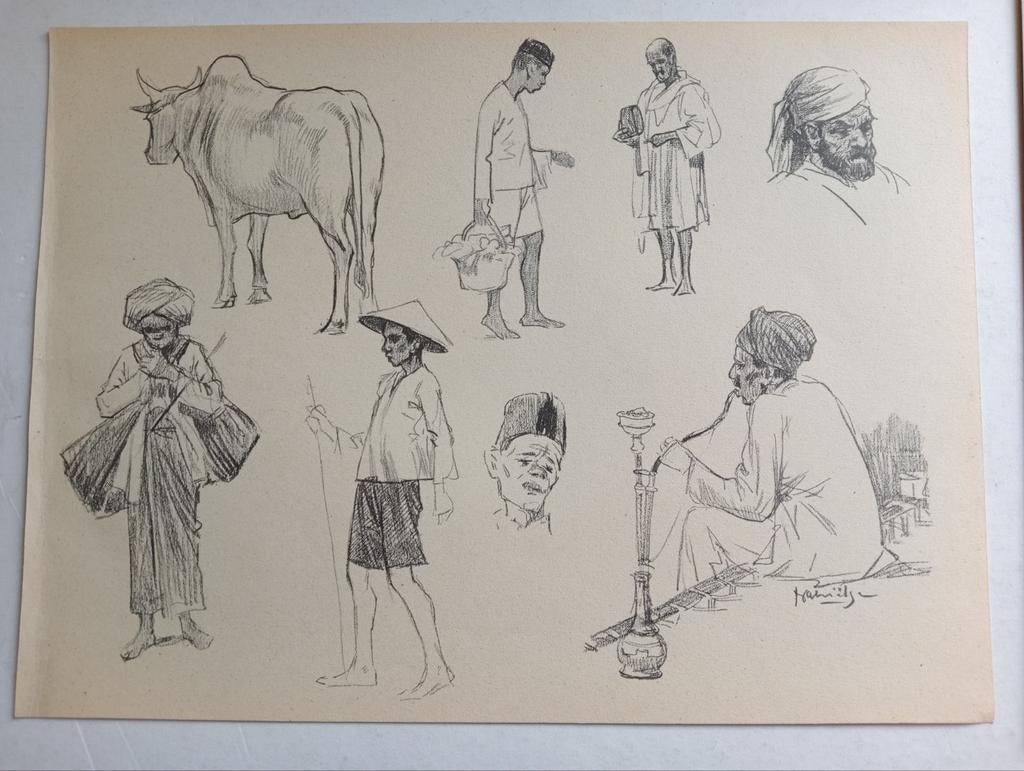 Gabrielse prent Nederlands Indië Indonesië, Ophalen of Verzenden, Voor 1940, Gebruikt, Overige onderwerpen
