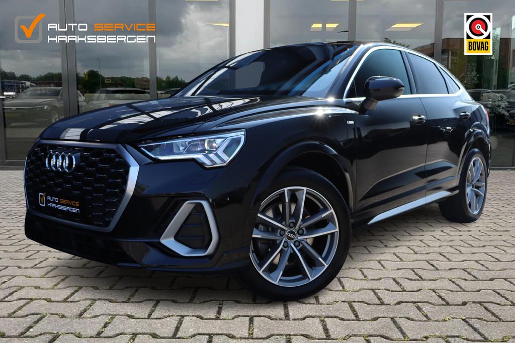 Audi Q3 Sportback 45 TFSI e S-Line | ACC | Camera | Virtual, Gebruikt, Leder en Stof, Zwart, Hybride Elektrisch/Benzine