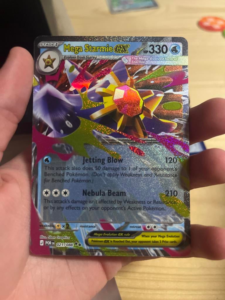 Mega Starmie EX Pokémon Kaart - Nieuwstaat, Ophalen of Verzenden, Nieuw, Losse kaart, Foil