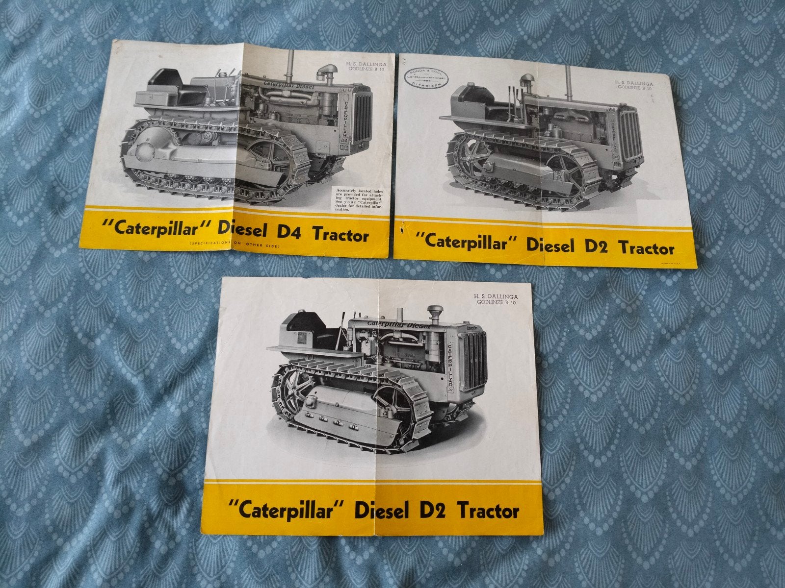 Caterpillar D2 D4 Tractor specificaties vloeibladen, Verzamelen, Merken en Reclamevoorwerpen, Verzenden