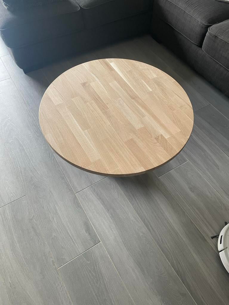 NIEUW!! Eiken Salontafel met spinpoot 80 cm en 45 cm hoog, Huis en Inrichting, Tafels | Salontafels, Ophalen, Gebruikt, 100 tot 150 cm