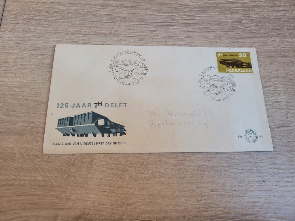 Eerstedagenvelop - 125 jaar TH Delft 1842- 1967 ~ HH7102, Postzegels en Munten, Postzegels | Eerstedagenveloppen, Ophalen of Verzenden