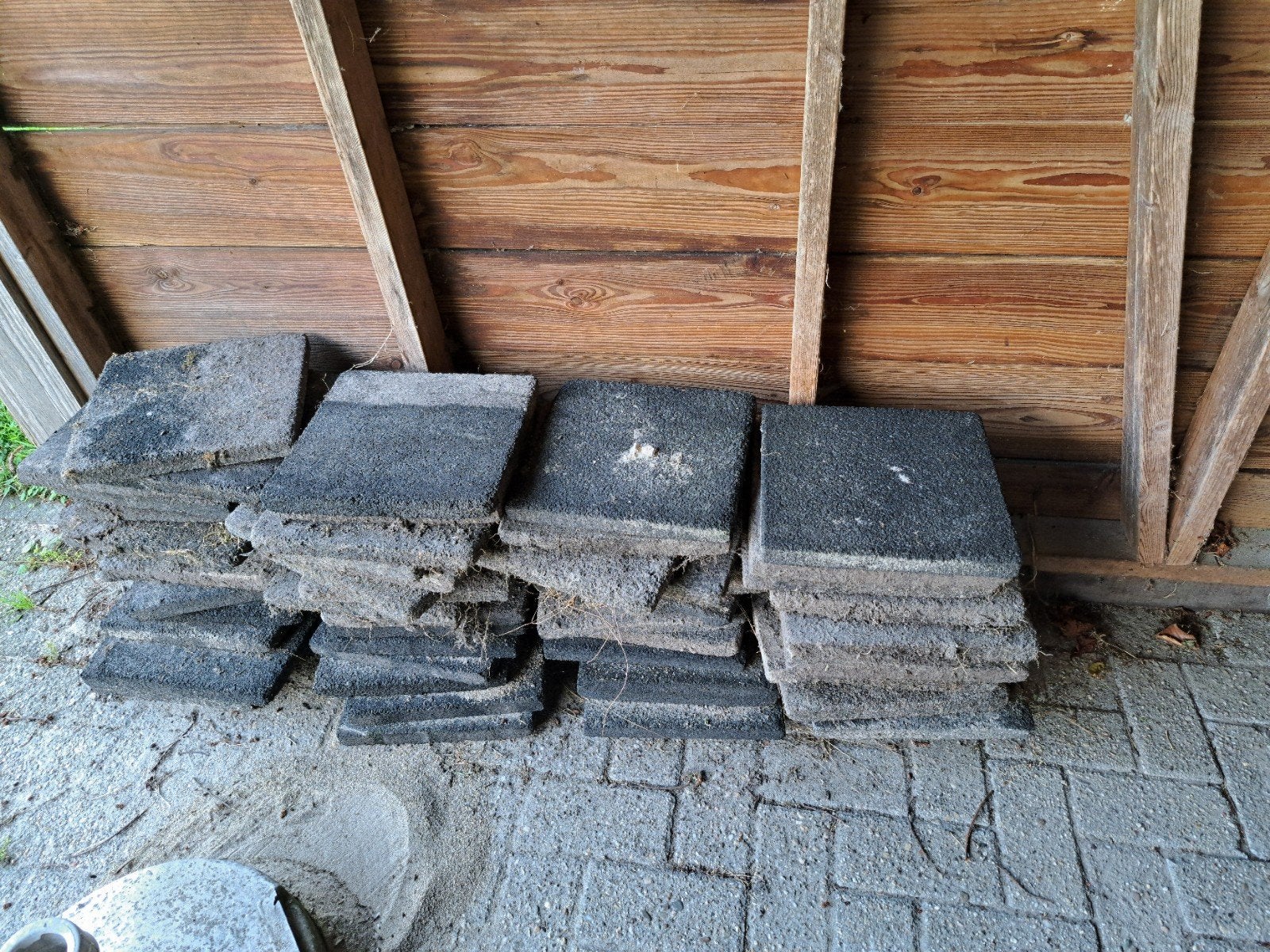 58 stuks rubber tegels vastgelegd speelplaats valbescherming, Ophalen, Gebruikt, Rubber, Overige typen