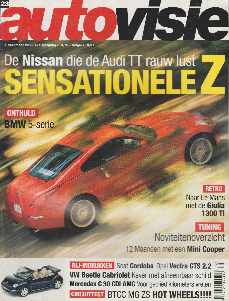 Nissan 350Z ( Z33 - Fairlady ) in Autovisie 2002, Boeken, Auto's | Folders en Tijdschriften, Gelezen, Ophalen of Verzenden, Autovisie
