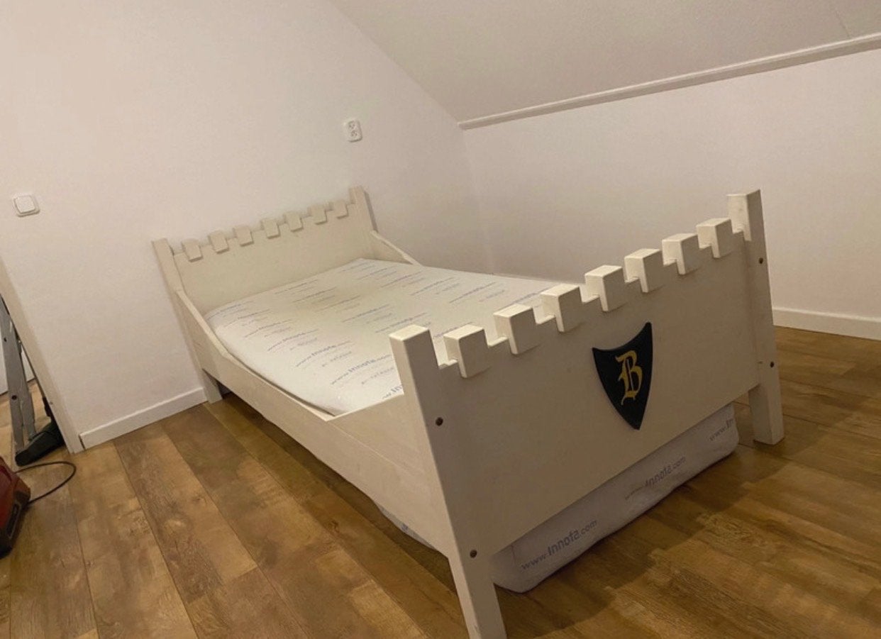 Eenpersoons kasteelbed / ridderbed, Ophalen, Gebruikt, 90 cm, Eenpersoons