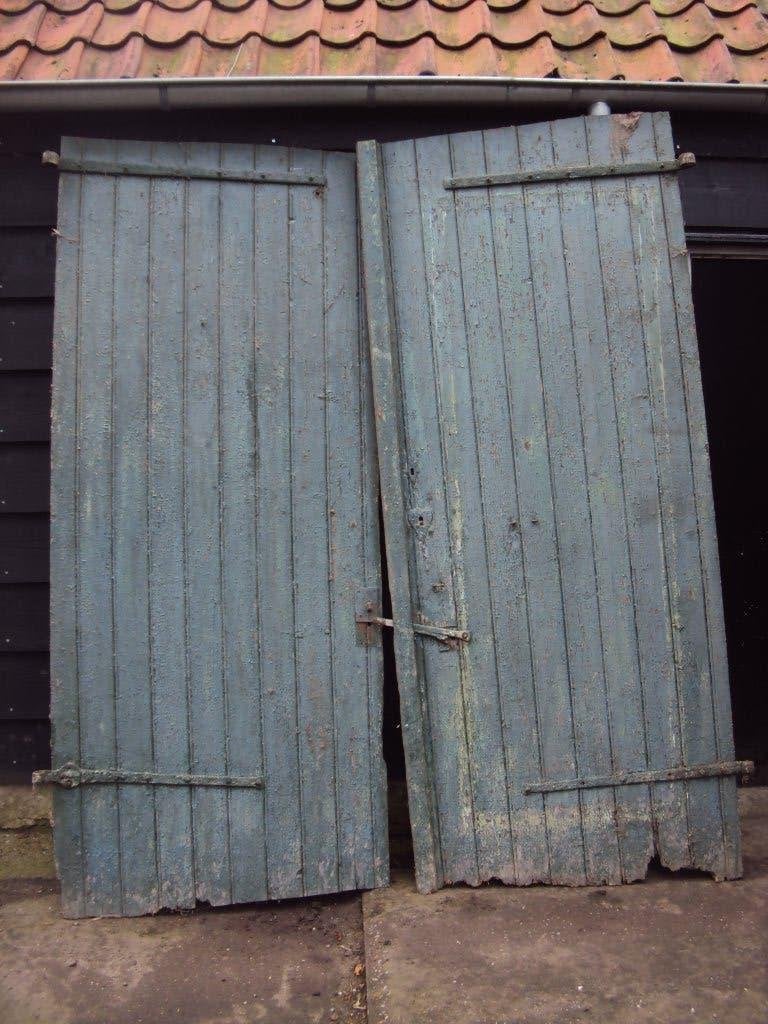 Oude houten staldeuren, Doe-het-zelf en Verbouw, Gebruikt, 215 cm of meer, Overige typen, Hout