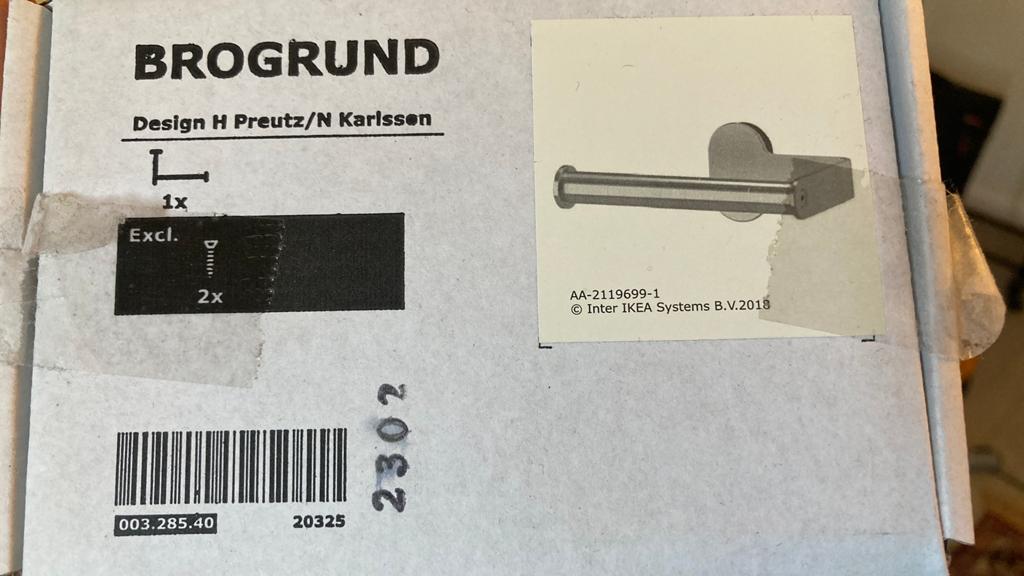 WC-rolhouder Brogrund ikea (nieuw in doos), Ophalen, Nieuw, Wit