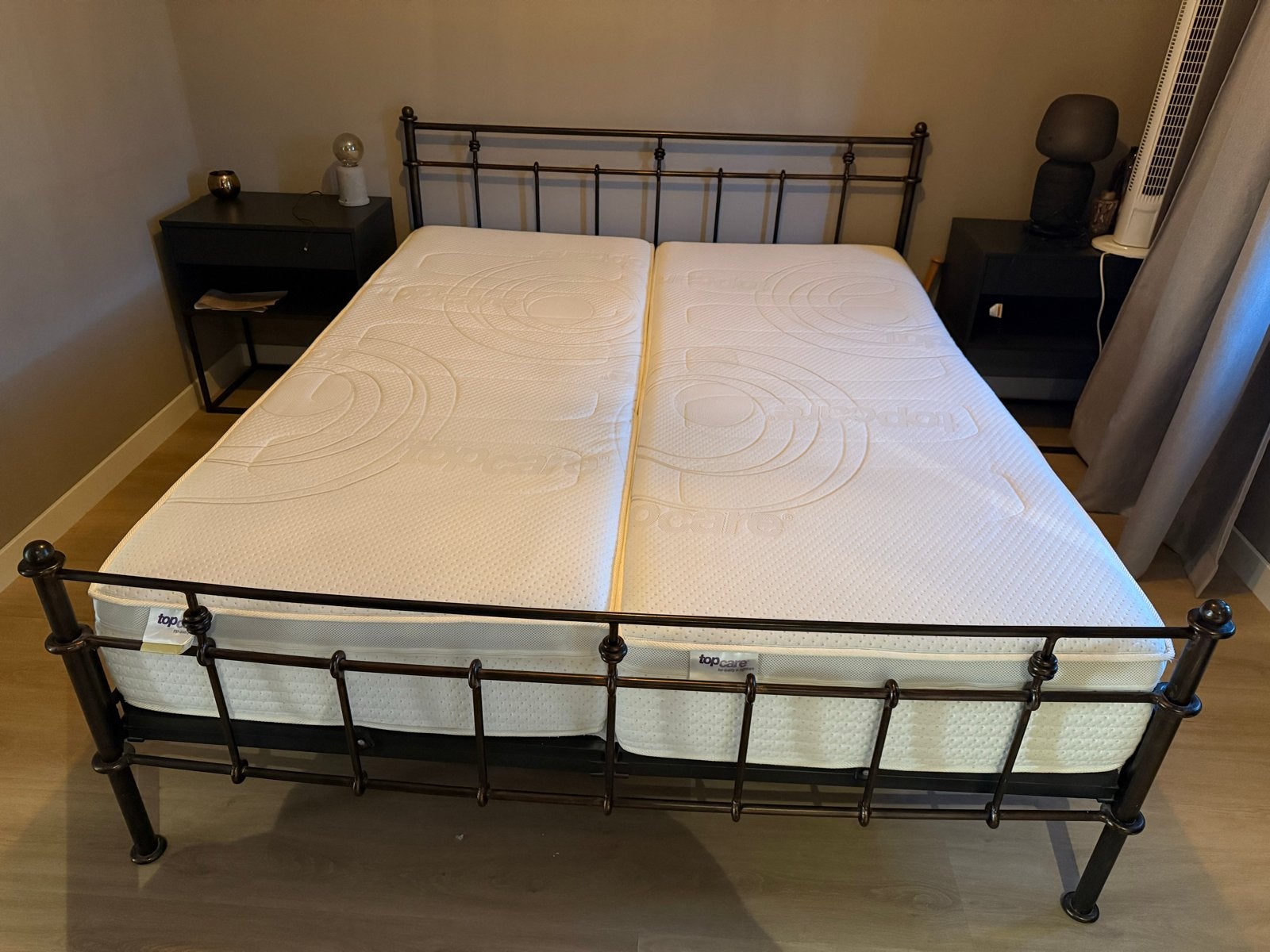 Auping bed frame 160x200 met Topcare matras en Emma topper, Ophalen, Tweepersoons, 200 cm, 160 cm