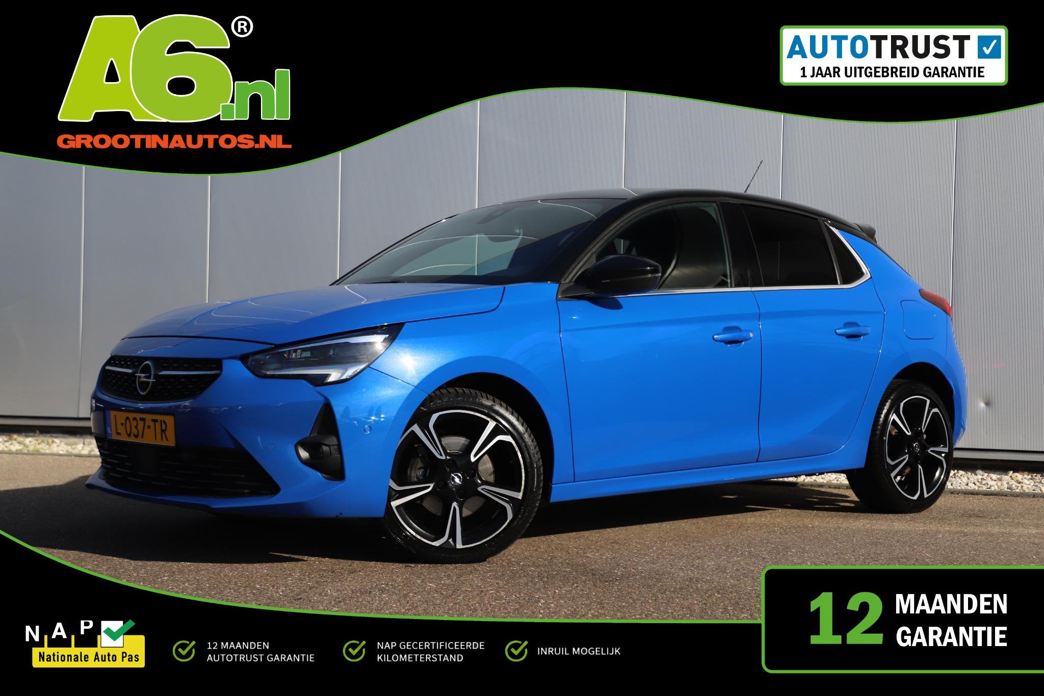 Opel Corsa 1.2 Ultimate 131PK Automaat Half Leder Stoelverwa, Auto's, Gebruikt, Euro 6, 1199 cc, Blauw