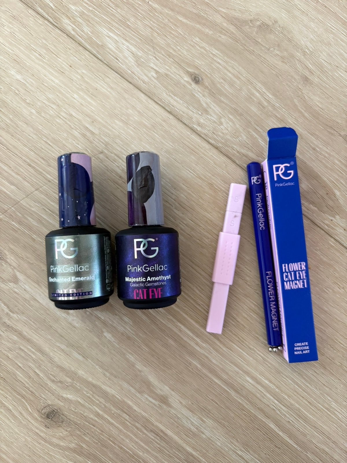 Pink gellac cateye set, Ophalen of Verzenden, Zo goed als nieuw, Handen en Nagels