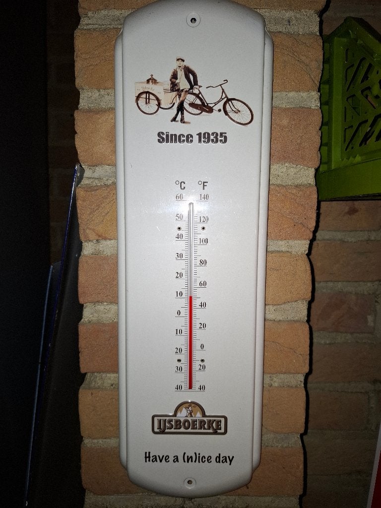 Zeldzame thermometer Ijsboerke, Ophalen of Verzenden, Nieuw, Reclamebord