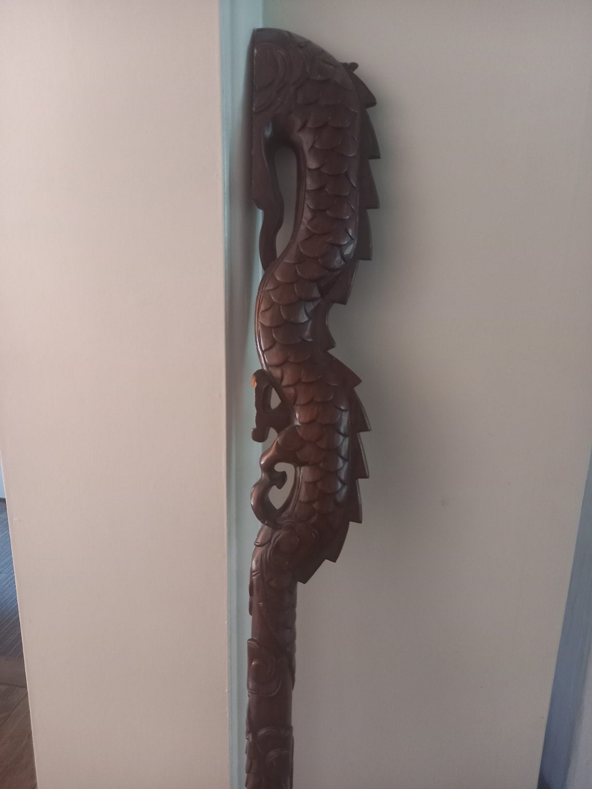 Houtsnijwerk . object drakenkop.?, Antiek en Kunst, Ophalen