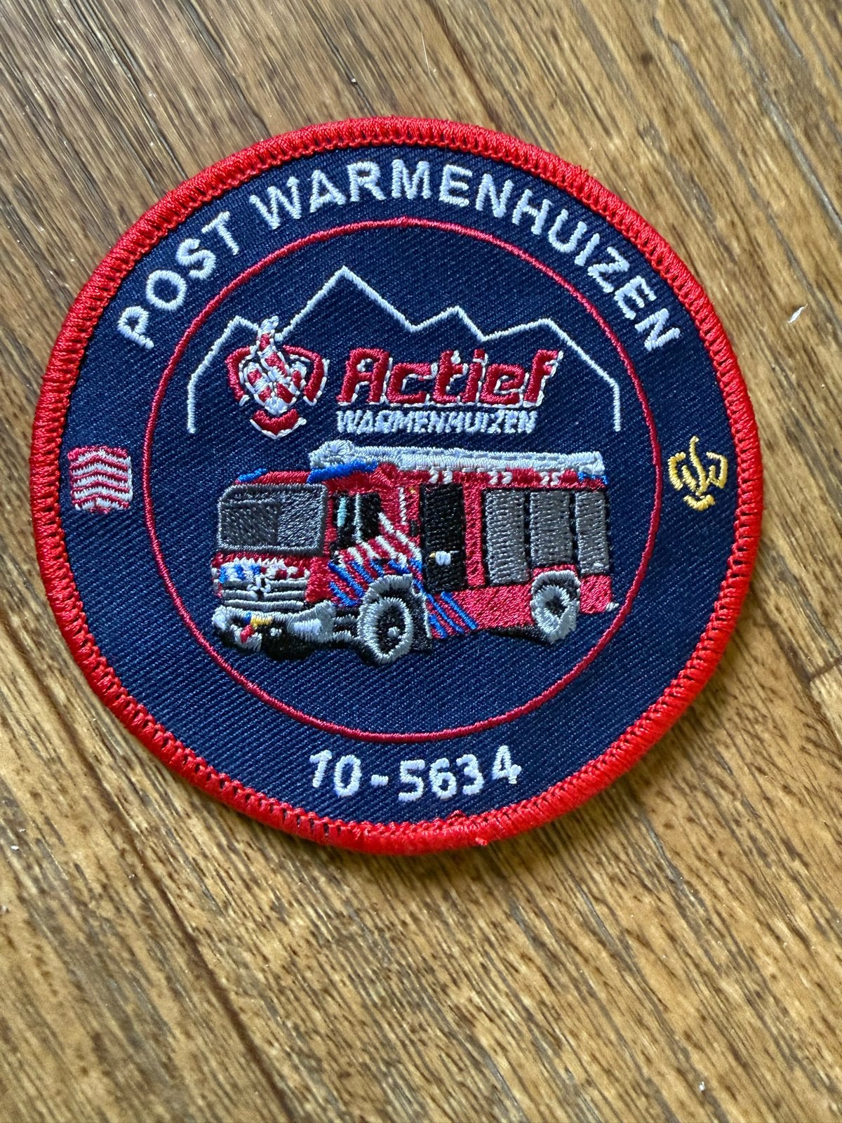 Brandweer patch met klittenband - Post Warmenhuizen, Verzamelen, Ophalen, Zo goed als nieuw