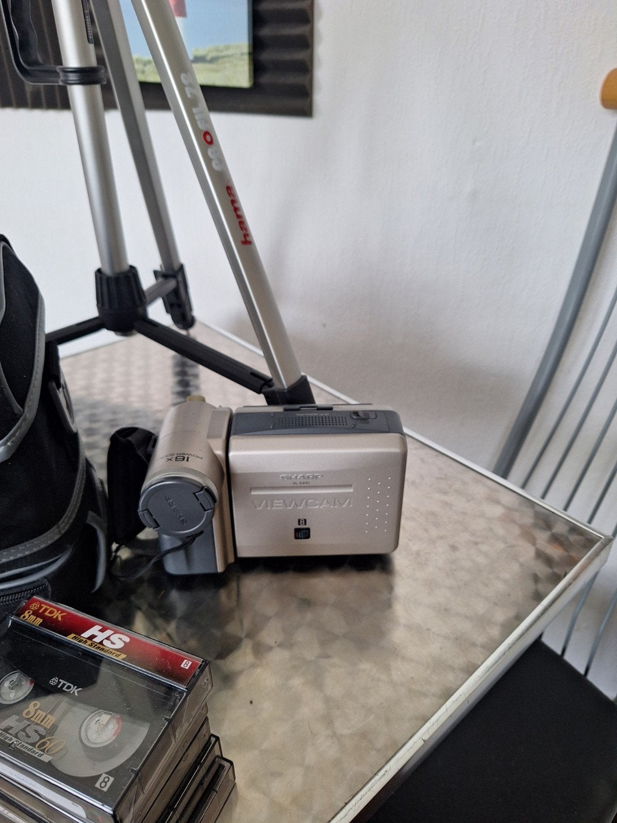 Sharp Viewcam VL-E760 Hi8 Camcorder met accessoires, Ophalen, Hi 8, Camera