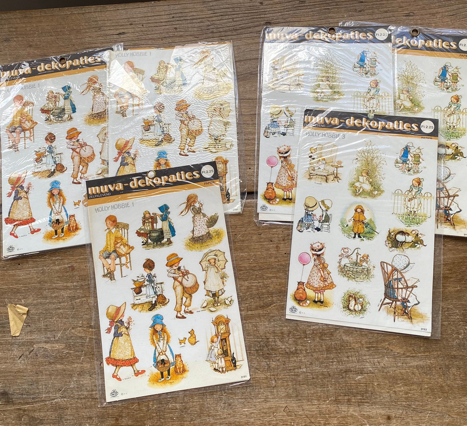 6 Vintage Sicker vellen. Holly Hobbie. Zie foto’s., Ophalen of Verzenden, Nieuw