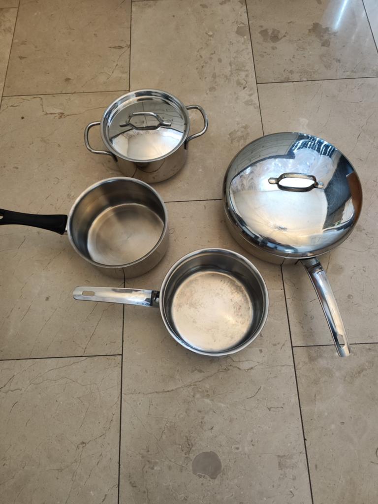 Pannen groot bakpan, Ophalen of Verzenden, Gebruikt, Rvs, Pannenset