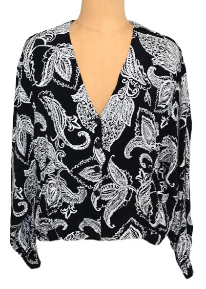 Joseph Janard blouse top, zwart/wit, Mt. 38 / M, Maat 38/40 (M), Overige kleuren, Verzenden, Zo goed als nieuw