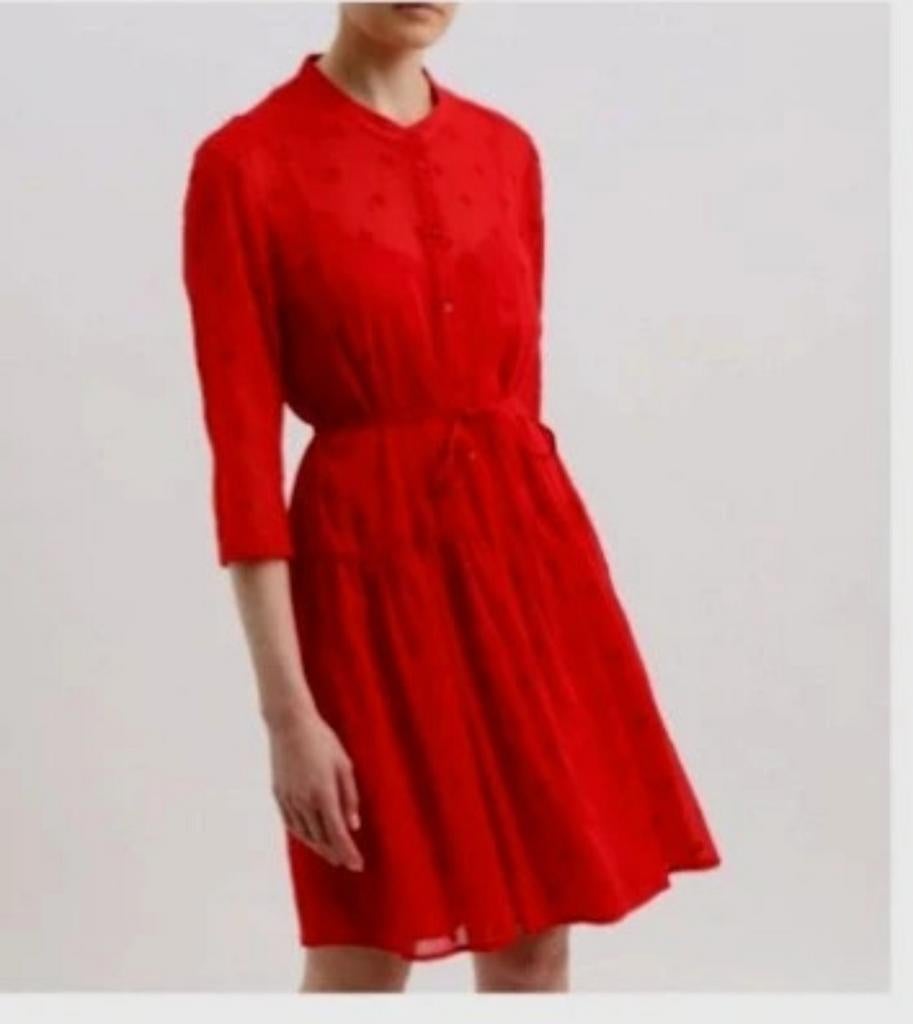Claudie Pierlot Rode jurk met patroon, Kleding | Dames, Maat 38/40 (M), Claudia Pierlot, Nieuw, Ophalen of Verzenden