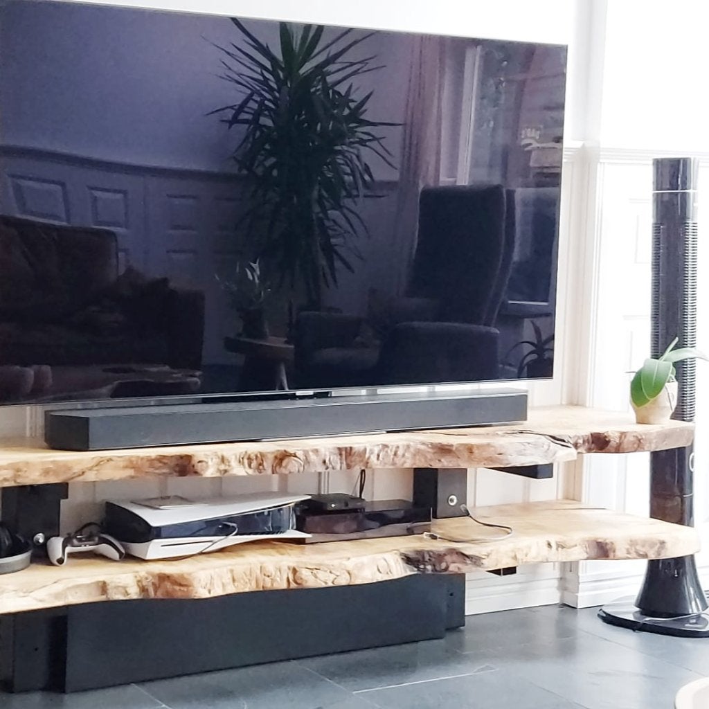 Boomstam houten Sidetable | TV meubel | Schouw | Openhaard, Huis en Inrichting, Nieuw, Ophalen of Verzenden, Robuust, landelijk, industrieel, warm, one of a kind!