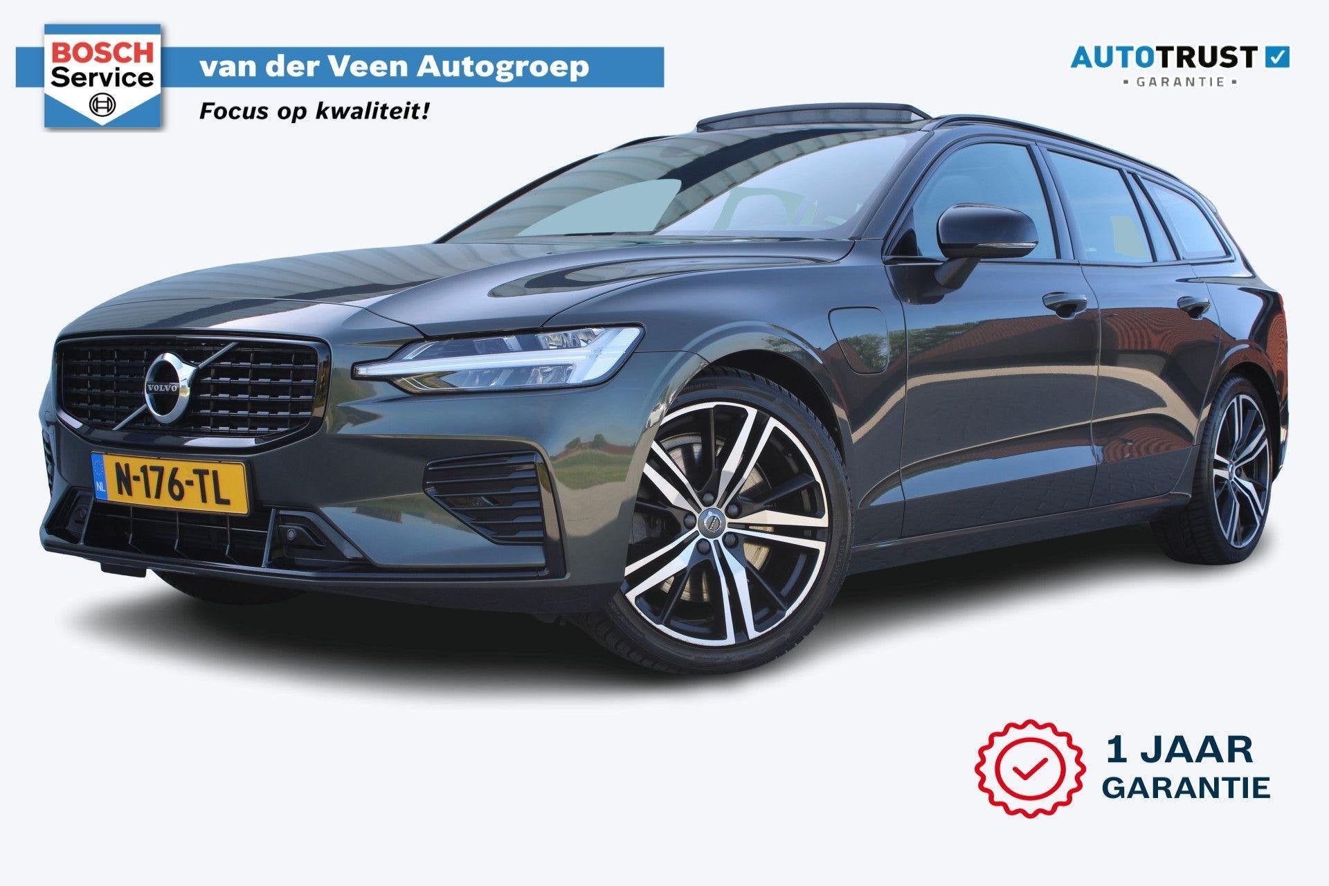 Volvo V60 2.0 T8 Recharge AWD R-Design | Incl. 12 maanden ga, Auto's, Volvo, Stof, Gebruikt, 129 €/maand, Te koop