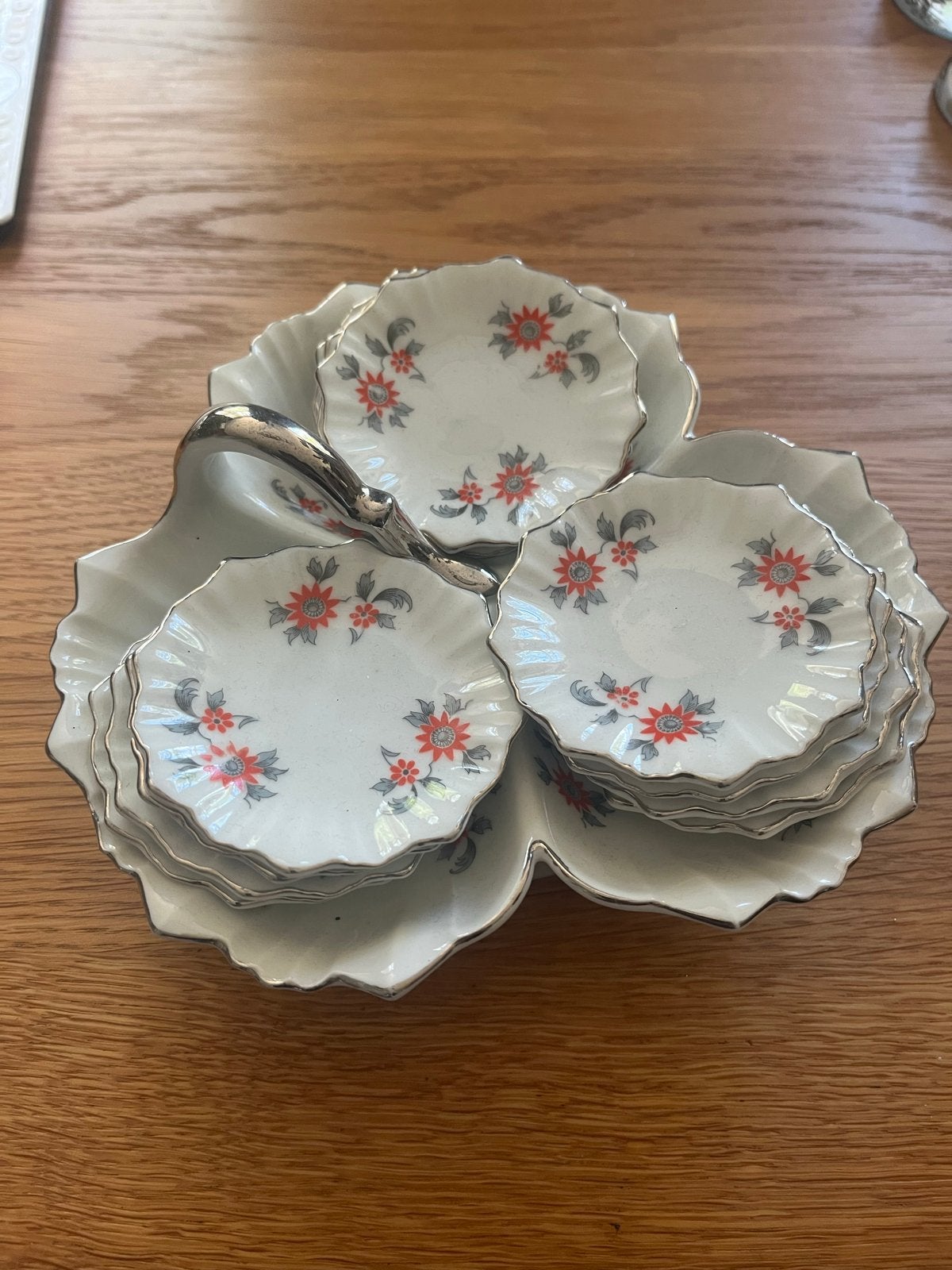 H&C Chodau Petit Four Schaaltjes met Draagrekje, Ophalen of Verzenden