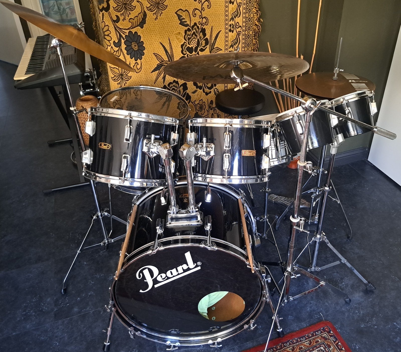 pearl W-5 '78 vintage drumstel met orginele hardware bekkens, Muziek en Instrumenten, Ophalen of Verzenden, Gebruikt, Pearl