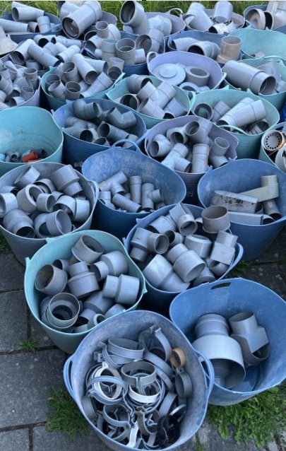 PVC hulpstukken RWA & HWA 32-50-75-80--90-100-110-125 mm, Ophalen, Bochten, Pvc, Zo goed als nieuw