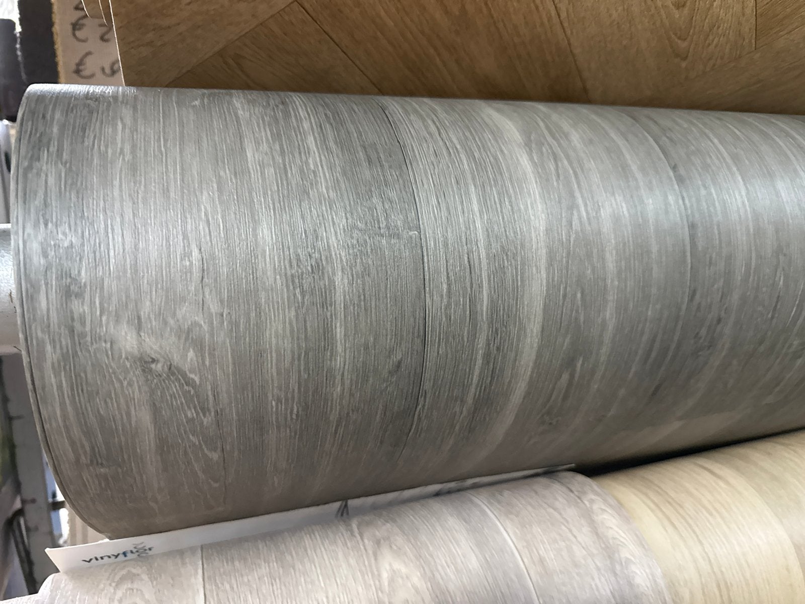 Vinyl vloerbedekking - Opruiming €15/m2 (excl. btw), 75 m² of meer, Nieuw, Ophalen of Verzenden, Grijs