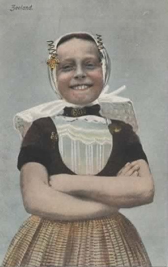 Zeeland 8 klederdrachten meisje uit Walcheren, Verzenden, Voor 1920, Ongelopen, Zeeland