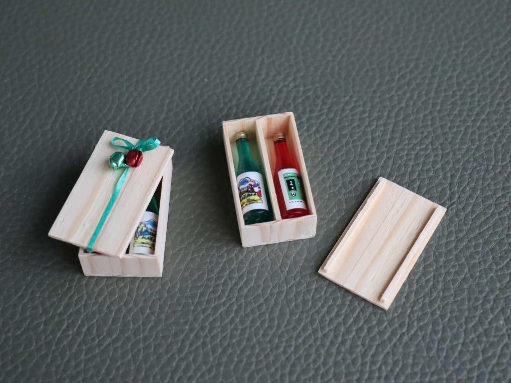 Handgemaakte houten dubbele wijnkisten m rode en witte wijn, Ophalen of Verzenden, Nieuw, Gebruiksvoorwerp