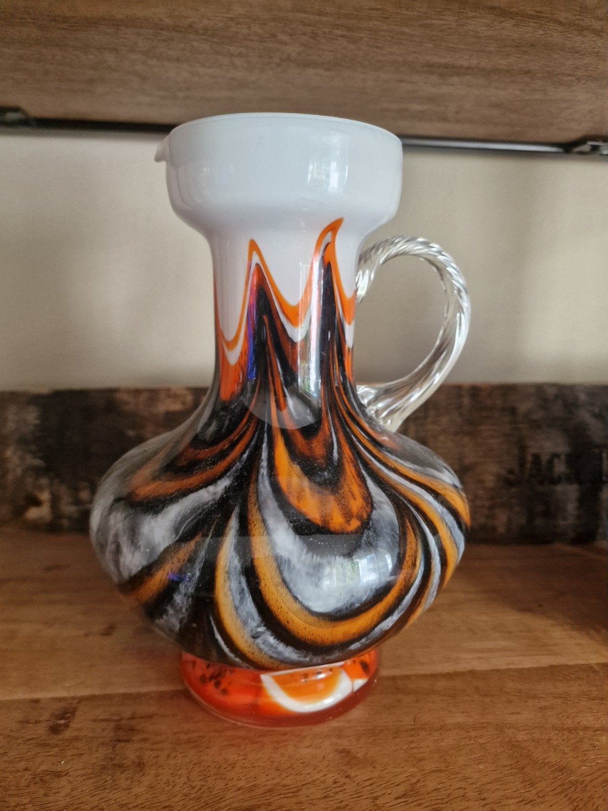 Vintage Carlo moretti stelvia vaas opaline florence glas, Ophalen