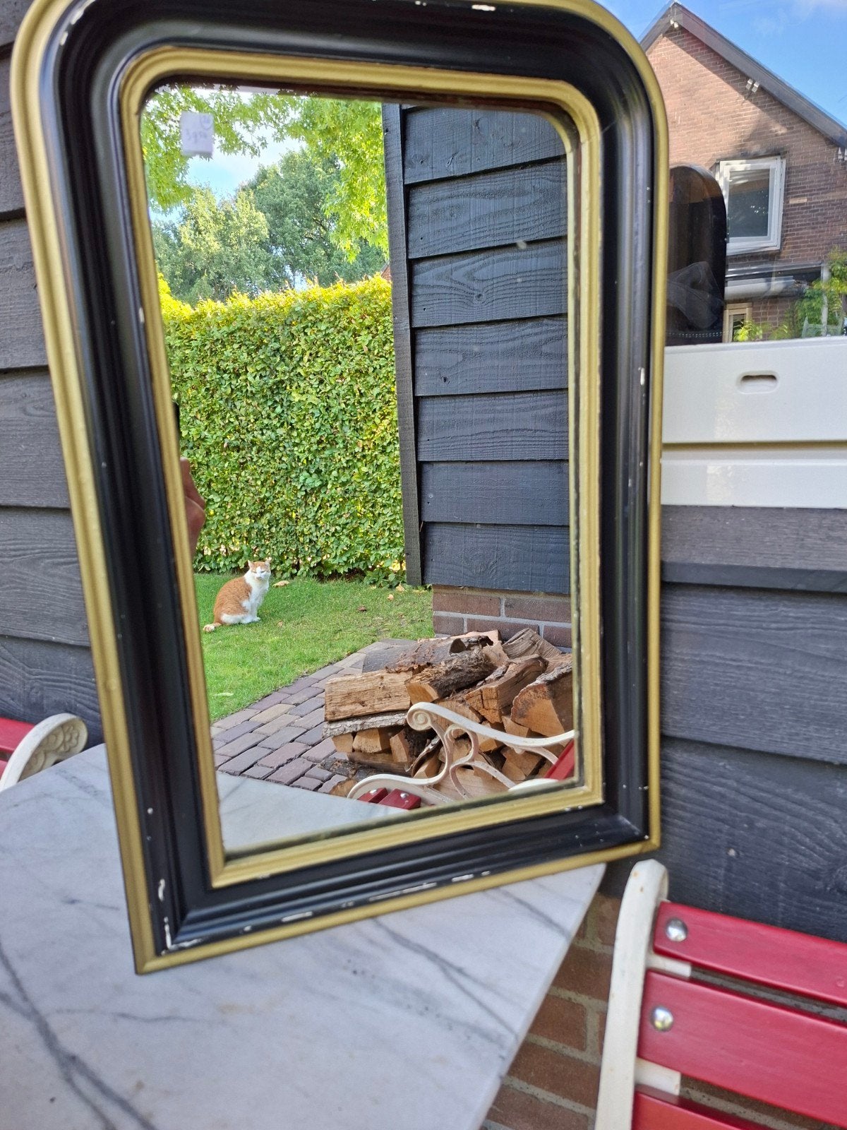 Vintage/ retro spiegel in goede staat, Antiek en Kunst, Ophalen