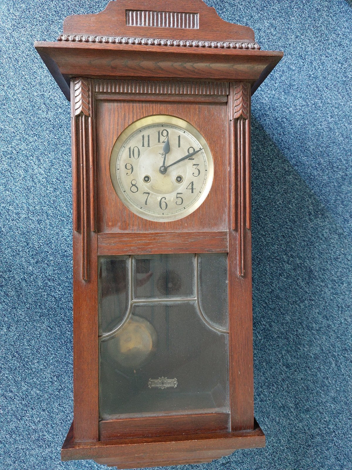 Antieke FMS Wandklok - Gründerzeit/Jugendstil Regulateur, Antiek en Kunst, Ophalen