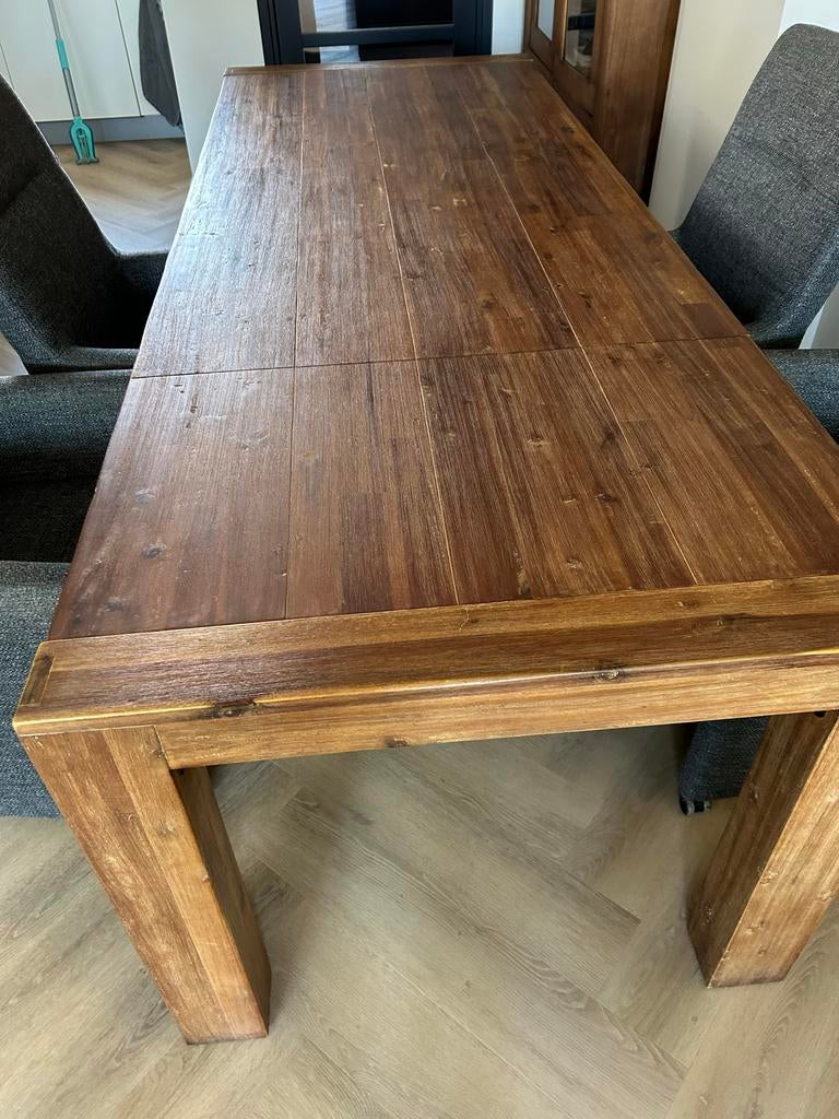 Uitschuifbare Eettafel, Ophalen, Gebruikt, 50 tot 100 cm, 150 tot 200 cm