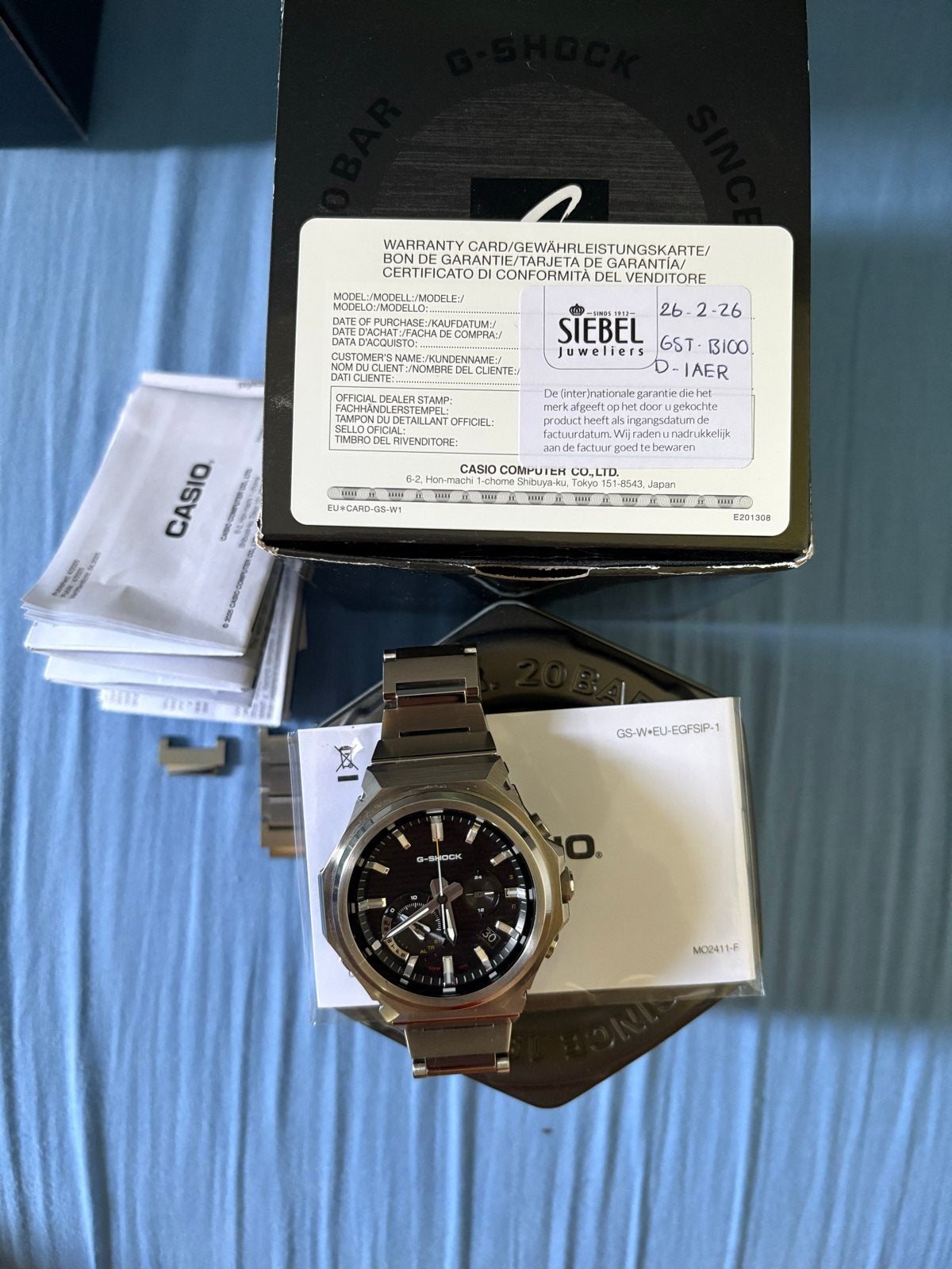 Casio G-Shock GST-B100D-1AER Horloge, Sieraden, Tassen en Uiterlijk, Horloges | Heren, Casio, Staal, Polshorloge, Ophalen of Verzenden