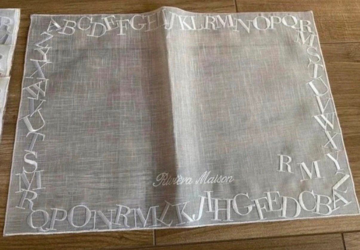 20 nieuwe witte alfabet placemats van riviera maison, Ophalen of Verzenden, Nieuw, Rechthoek, Wit