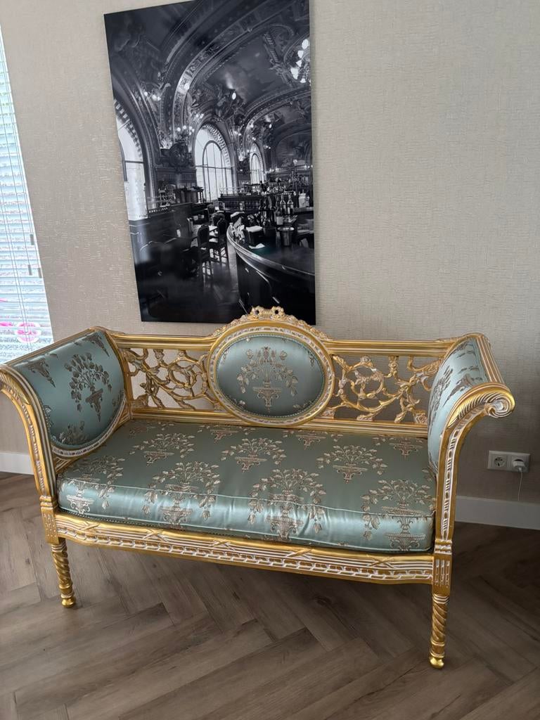 Louis XV Rococo Style bankje Barok bankje, Huis en Inrichting, Banken | Sofa's en Chaises Longues, Ophalen, Tweepersoons, 75 tot 100 cm