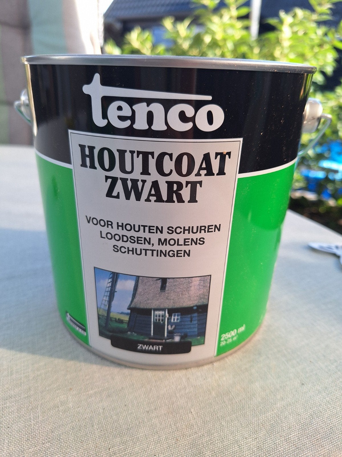 Tenco Houtcoat Zwart - 1 volle en 1 halfvolle blik, Ophalen, Zwart, Beits, Zo goed als nieuw