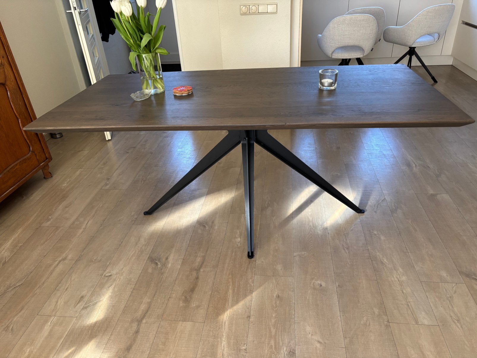 Tafel, Eikenhout, Zo goed als nieuw, 150 tot 200 cm, Modern