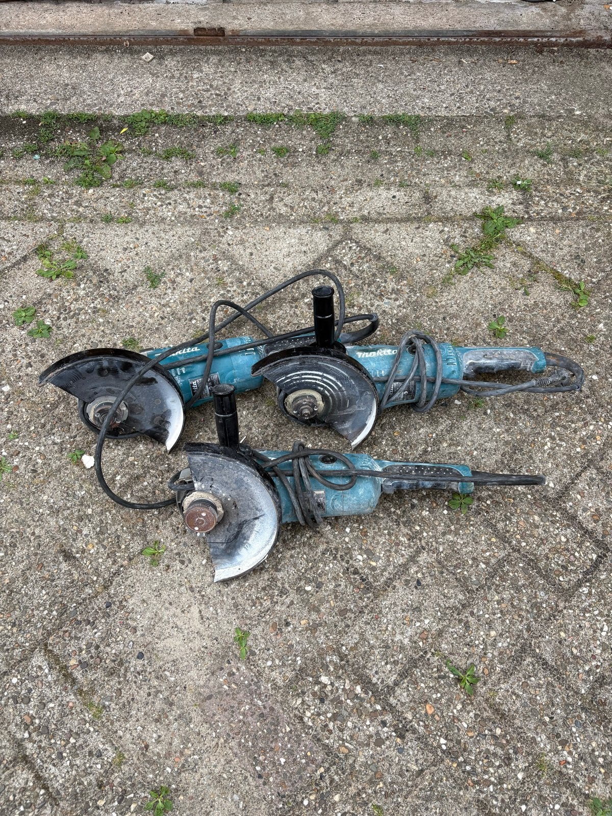 3x Makita GA9020R Slijptollen - Defect voor onderdelen, Doe-het-zelf en Verbouw, Gereedschap | Slijpmachines, Ophalen of Verzenden