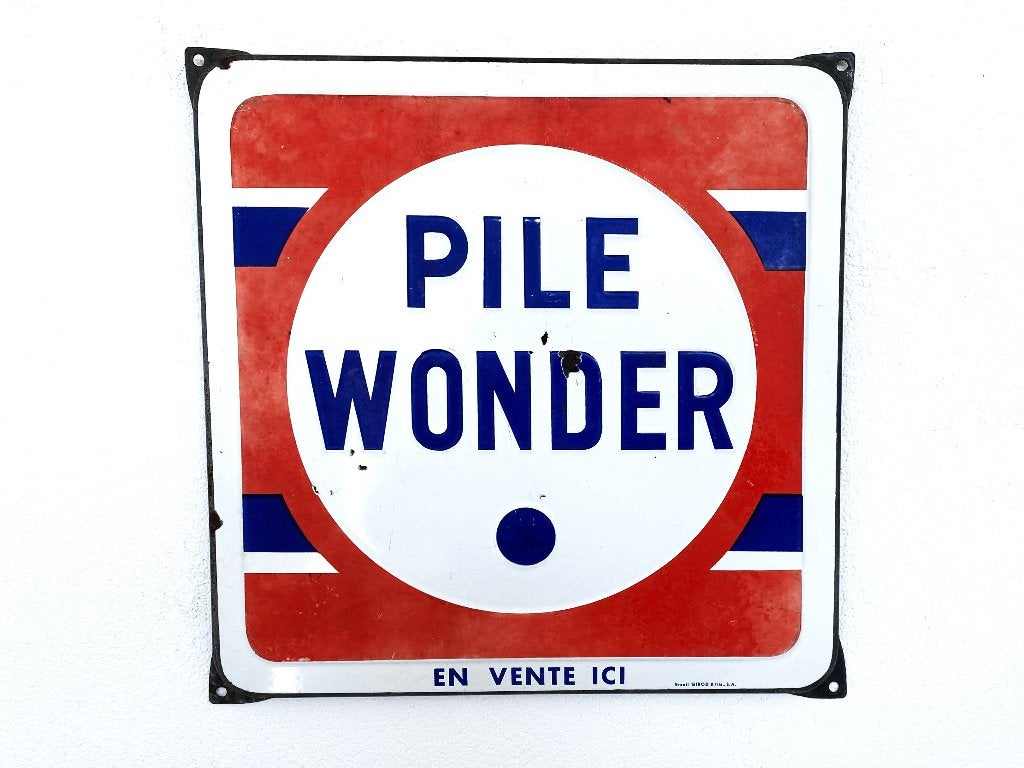 Pile Wonder emaille bord - Email Girod & Fils, Gebruikt, ., Ophalen of Verzenden, .