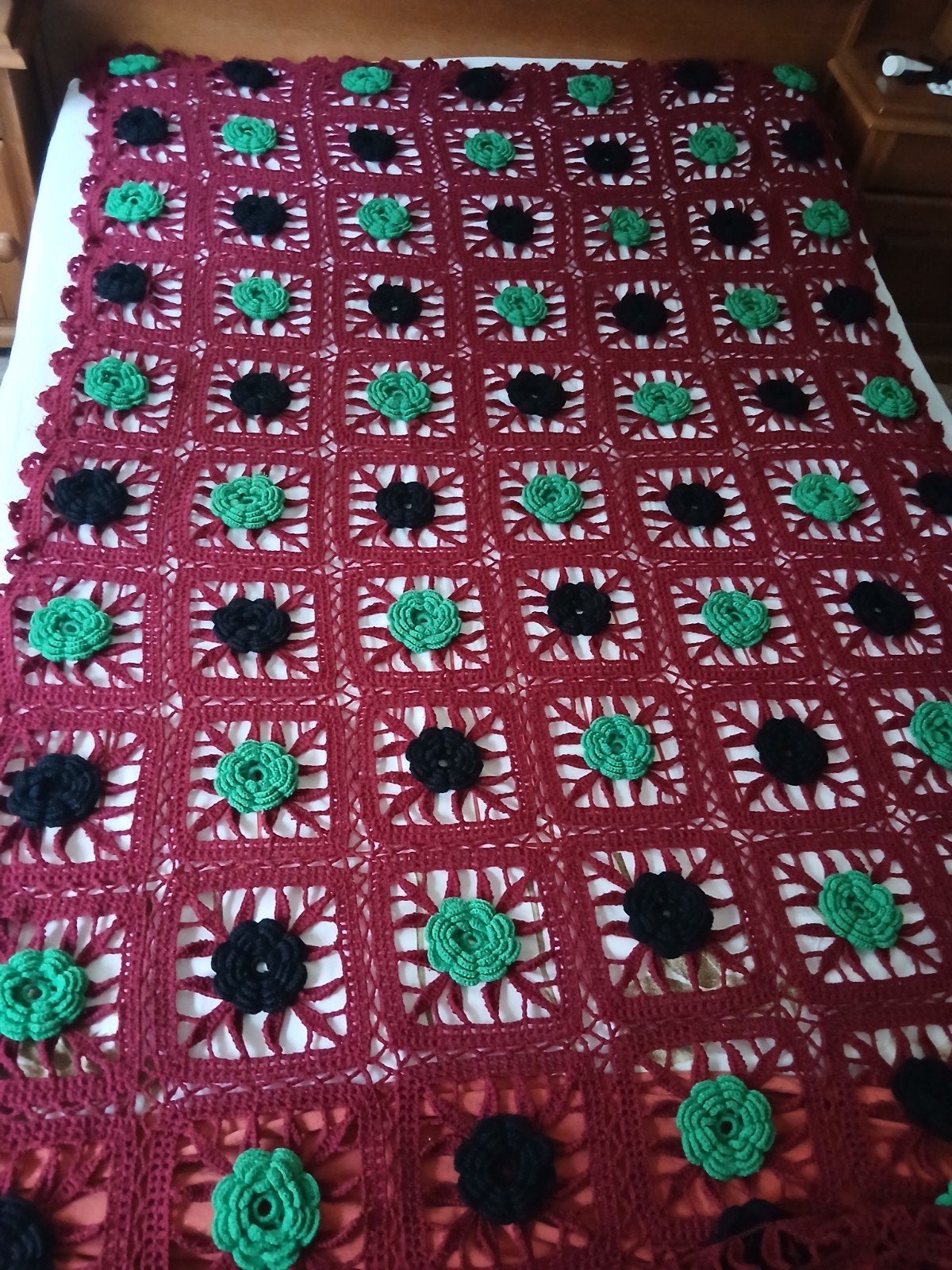 Gehaakt sprei. Prachtige kleuren Vintage 1 persoons, Ophalen of Verzenden, Zo goed als nieuw, Tweepersoons, Overige typen