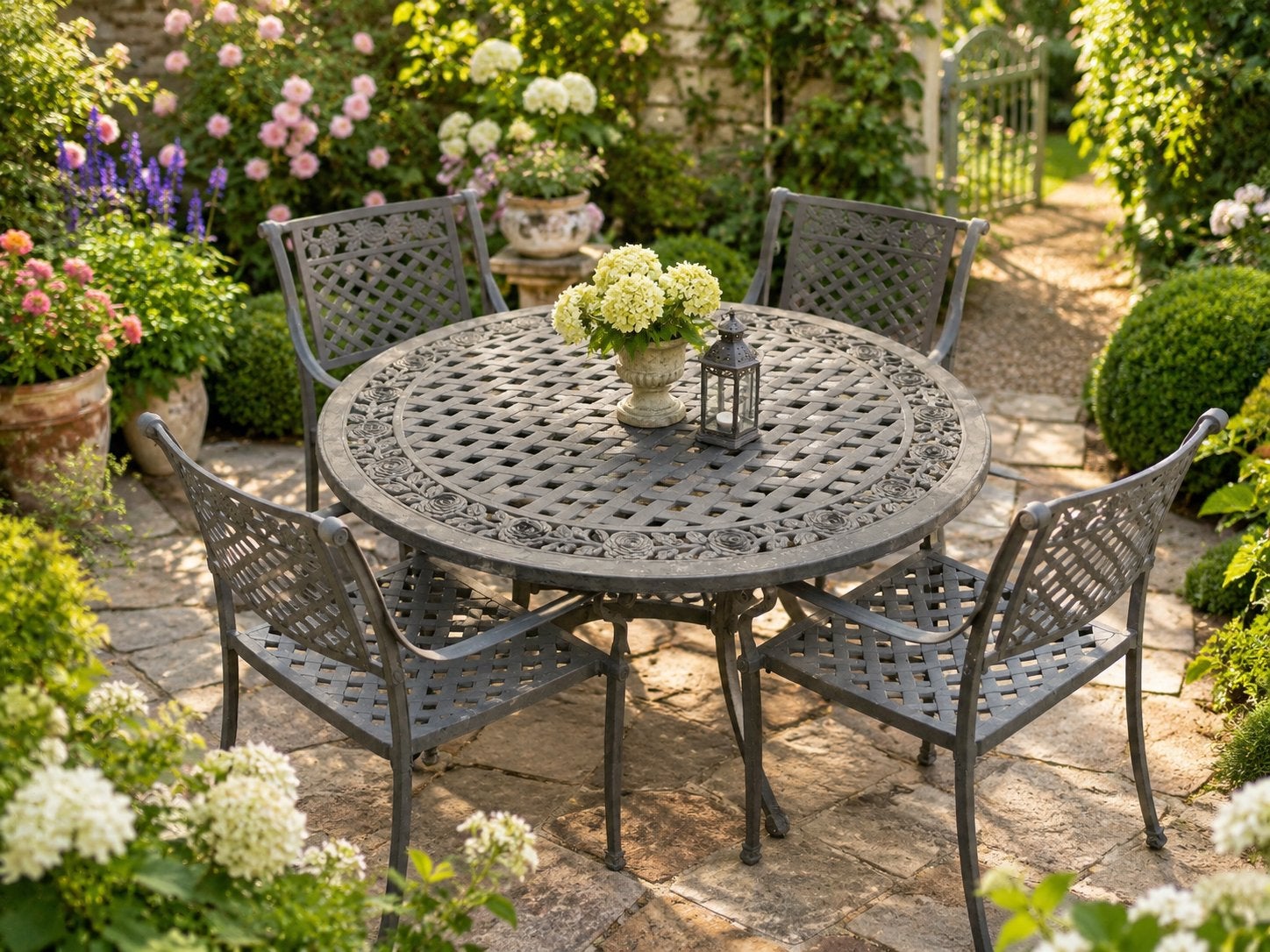 Giet aluminium tuinset, Tuin en Terras, Tuinsets en Loungesets, Ophalen, Gebruikt, Aluminium